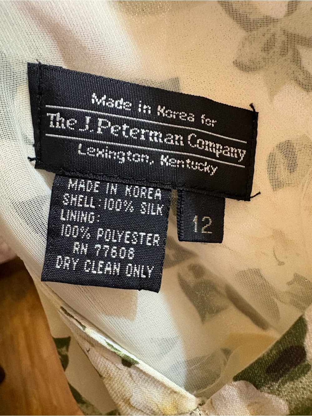 J. PETERMAN Ivory Maxi Dress with Sage Floral Motif - Picture 5 of 6